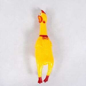 Fried Rubber Chicken Squeaking Squawking Screaming Rooster Action Figure Toy